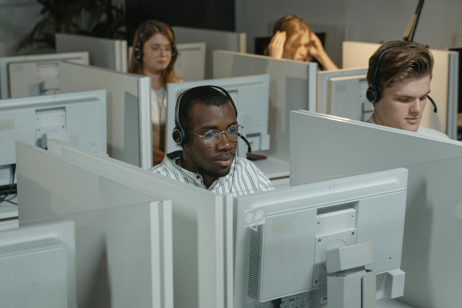 Call center team working